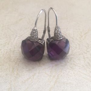 Parisian purple amethyst hoop earrings